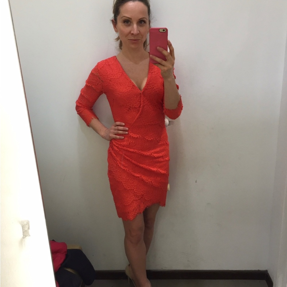 Coral dress from Guess